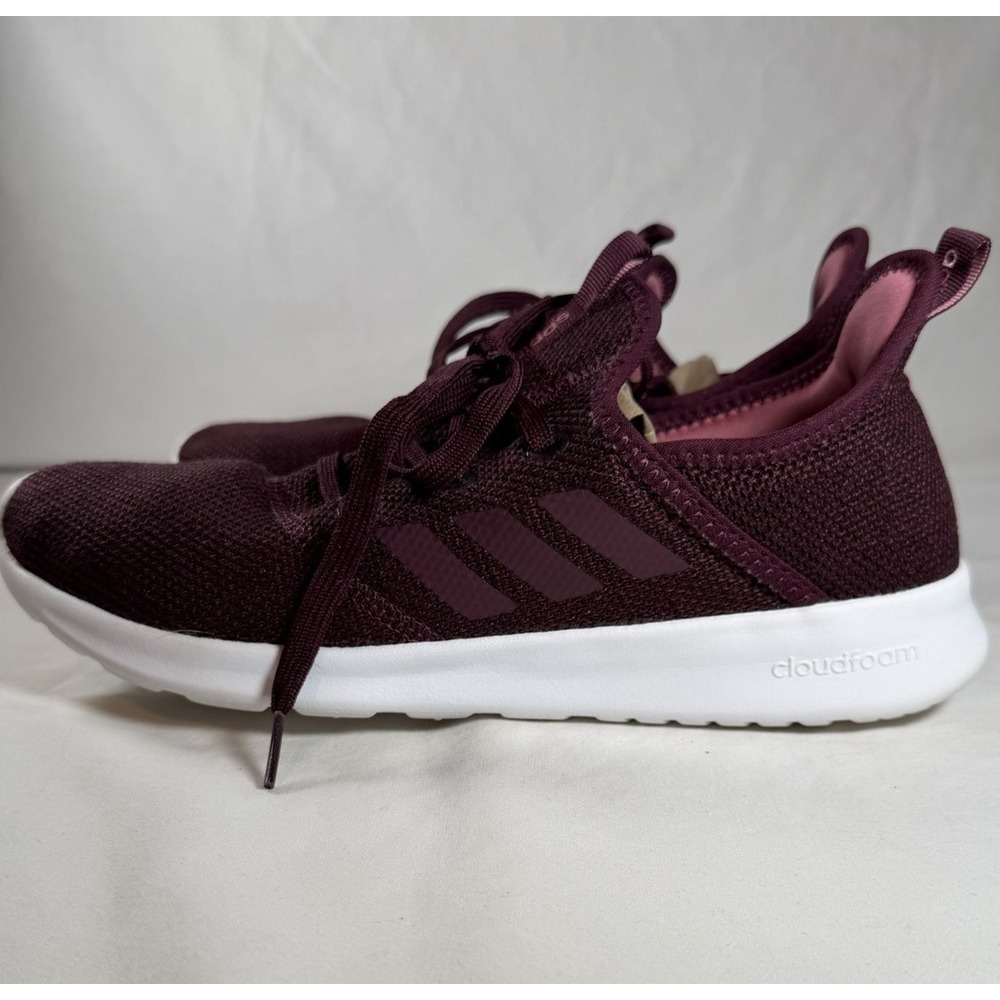 Adidas Cloudfoam Pure Burgundy Womens 9.5 Comfort Walking Lightweight B43675 - Picture 4 of 6